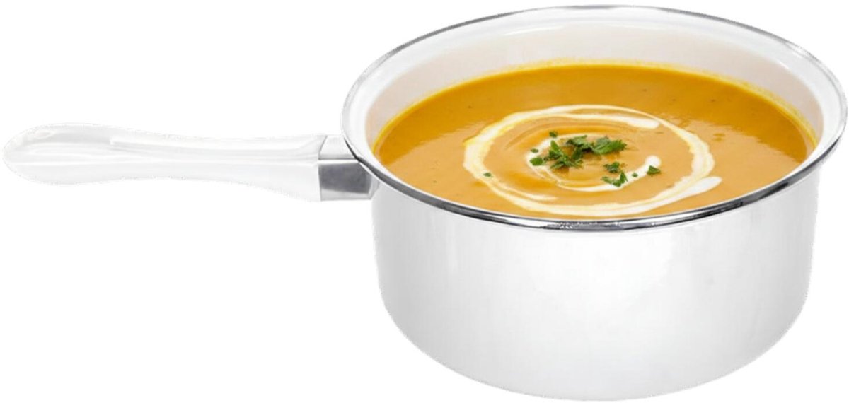 Alessandro Steelpan Cuisine - D20 cm - 2.3 liter - sauspan/juspan - keuken pannen - wit