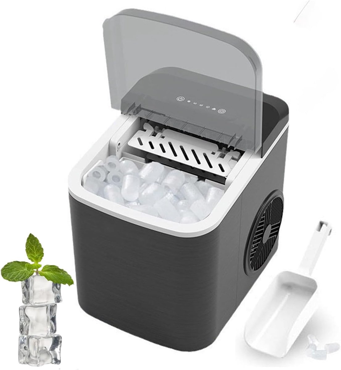 IJsblokjesmachine - IJsmaker - Dranken Koelen - Snel 9 blokjes in 6 minuten - 10 kg per 24 uur - Zilver