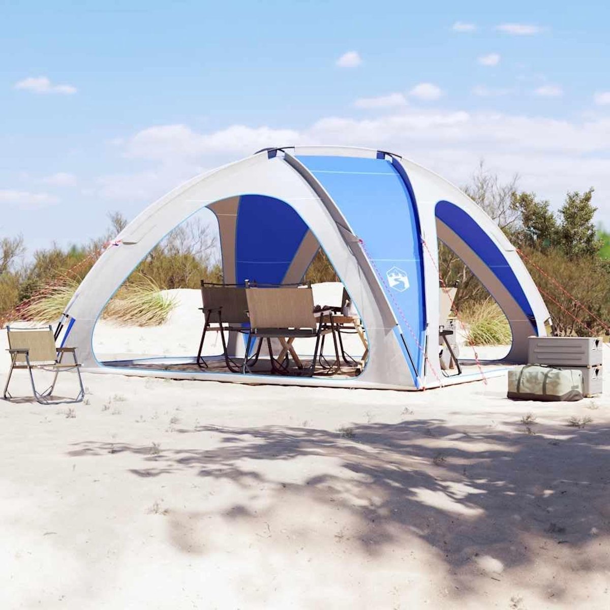 Waterdichte partytent - Feest tent - Buitenfeesten organiseren - Eenvoudig op te bouwen - 435 x 435 cm - Blauw