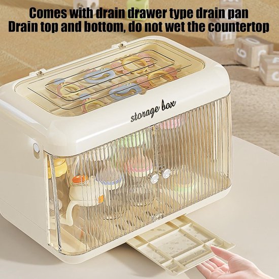 Flessen Opslag Rek - Babyfles Organizer - Hygiënisch Droger - Stofdichte Afsluiting - 436 cm - Romig — afbeelding 2