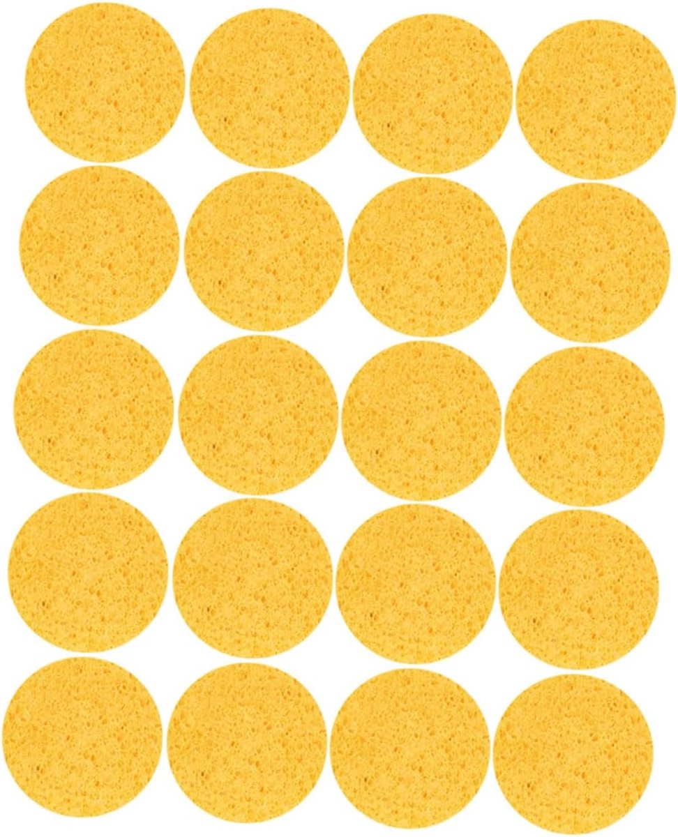 Herbruikbare Make-uppads - Gezichtssponzen Reiniging - Make-up Verwijderen - Zachte Cellulose - 20 Stuks - Geel