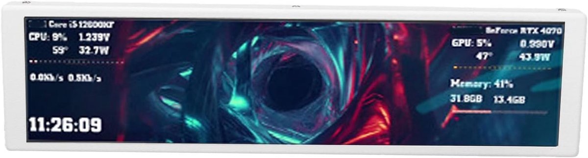 Secundair Beeldscherm - Extra Monitor - Hardware Monitoring - Dynamische Thema's - 92 Inch - Wit