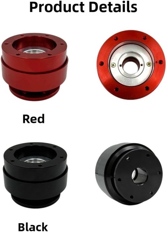 Snelwisseladapter Stuurwiel - Quick Release Adapter - Race Simulators - Aluminiumlegering Constructie - 10 x 10 x 9 cm - Zwart — afbeelding 5