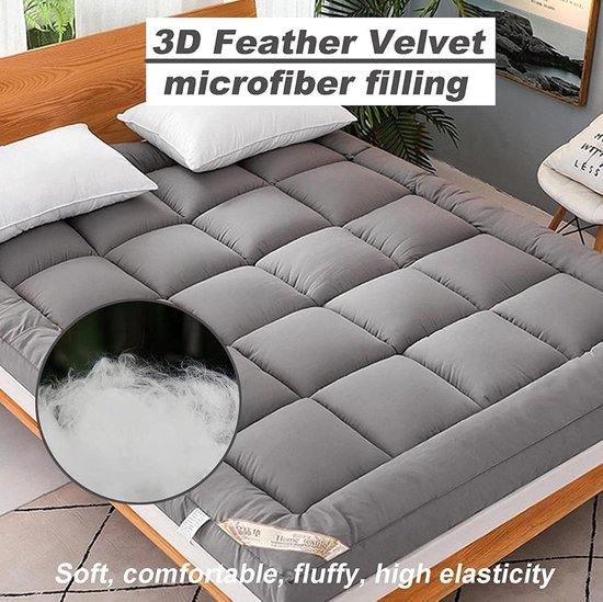 Opvouwbare Futon Matras - Vloermatras Kamperen - Comfortabel Slapen - Driedimensionaal Verdikt Ontwerp - 10 cm Dik - Grijs — afbeelding 3