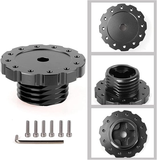 Stuurwiel Adapter - Race Stuur Adapter - Sim Racing - CNC Aluminiumlegering - 70 mm PCD - Zwart — afbeelding 2