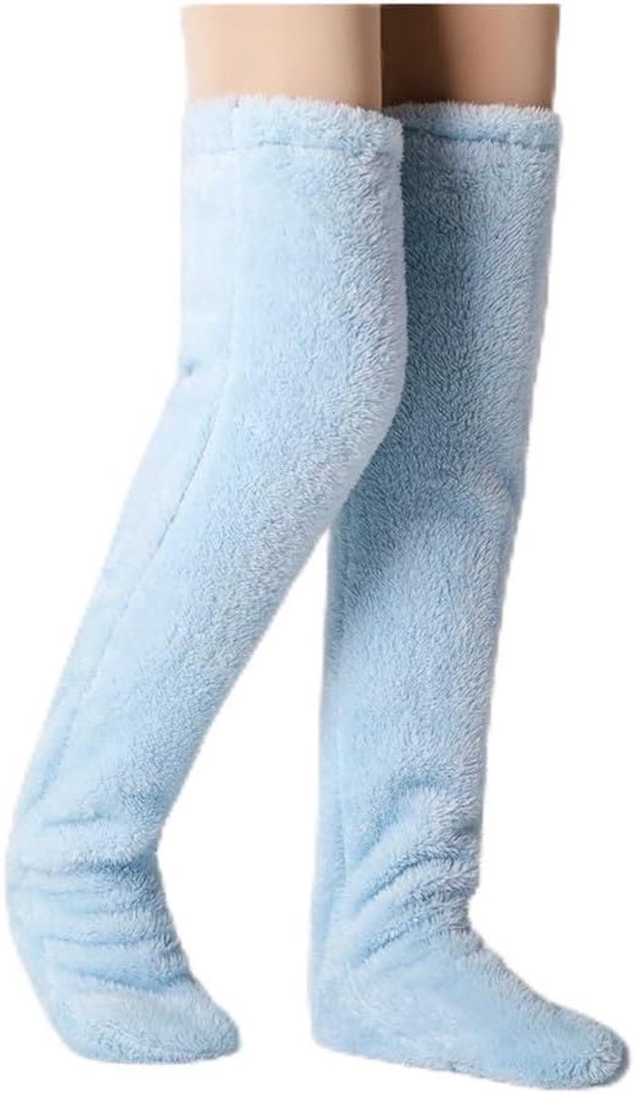 Warme Sokken - Beenwarmers Lange - Thuis Ontspannen - Extra Dik - 80 cm - Hemelsblauw