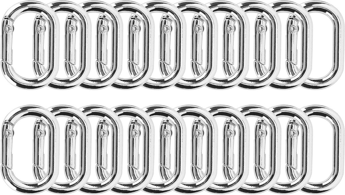 20 Stuks Oval Spring Buckles 23mm - Sterke Carabiner Clips voor Tassen en Sleutels met Lobster Clasp en Duurzaam Ontwerp