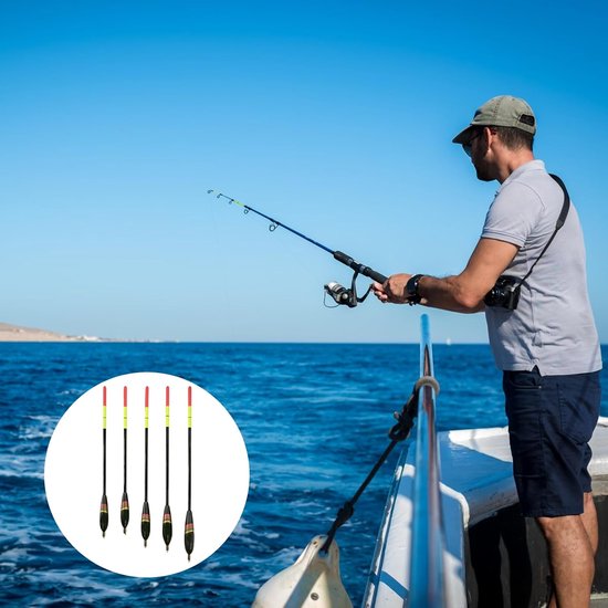 Dobberset 5 stuks - Visdobbers - Vissen op water - Gestroomlijnde vorm - 4-6 gram - Zwart — afbeelding 3