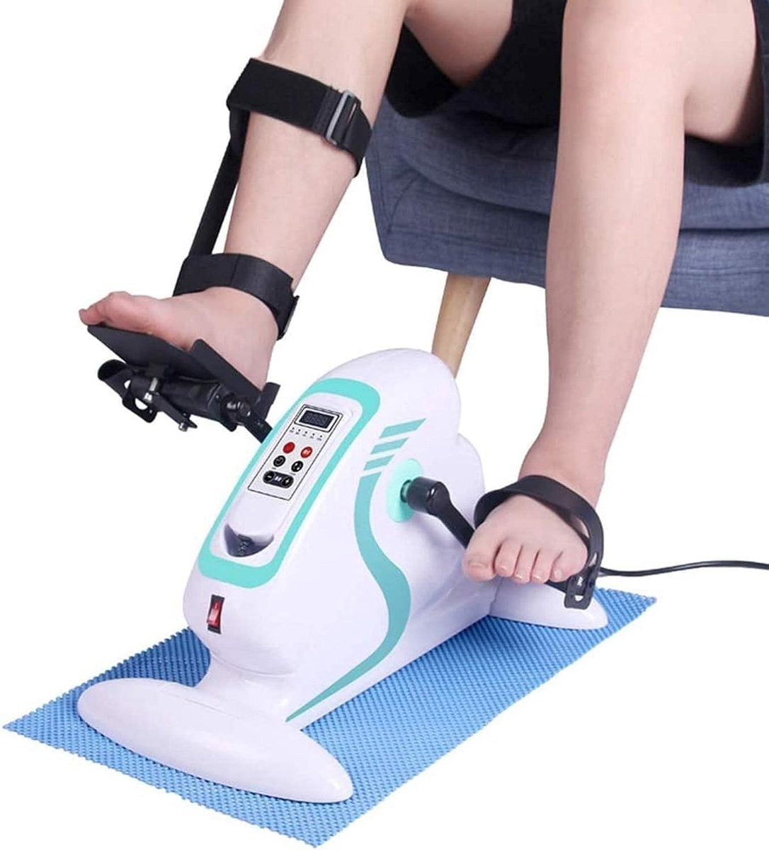 Elektrische Hometrainer - Mini Fiets Trainer - Revalidatie Oefeningen - Verstelbare Snelheid - 12 Snelheden - Wit