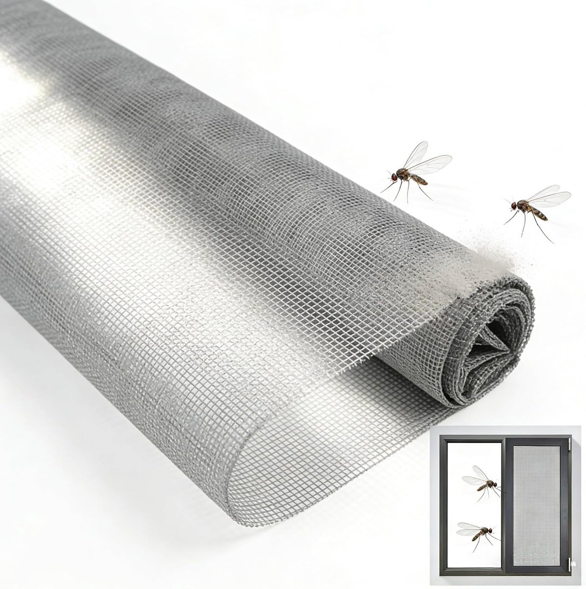 Horren Raam Deur - Insectenwering Vliegengordijn - Buiten Binnen - Op Maat Te Knippen - 120 x 250 cm - Grijs