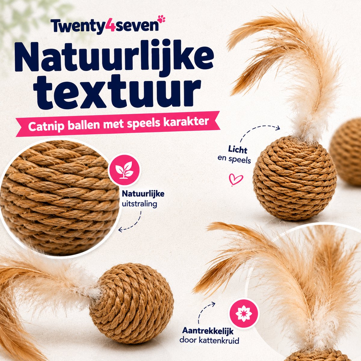 BronStore Twenty4seven Kattenspeelgoed Catnip Ballen thumbnail 3