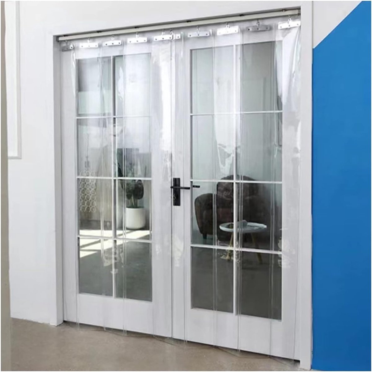 Strookgordijn PVC - Schuifgordijn - Ruimte Verdelen - Hoge Zichtbaarheid - 1.5 x 2 meter - Transparant