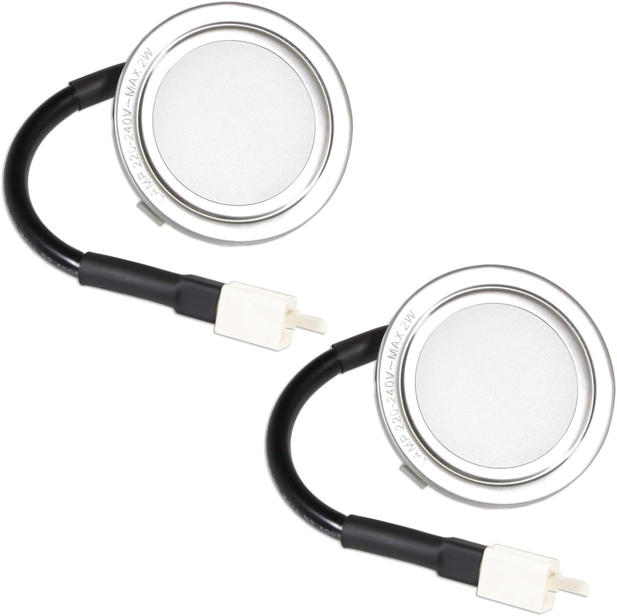 Afzuigkap Verlichting Keukenlamp LED Koken Verlichten Set van 2 68mm Diameter Zilver
