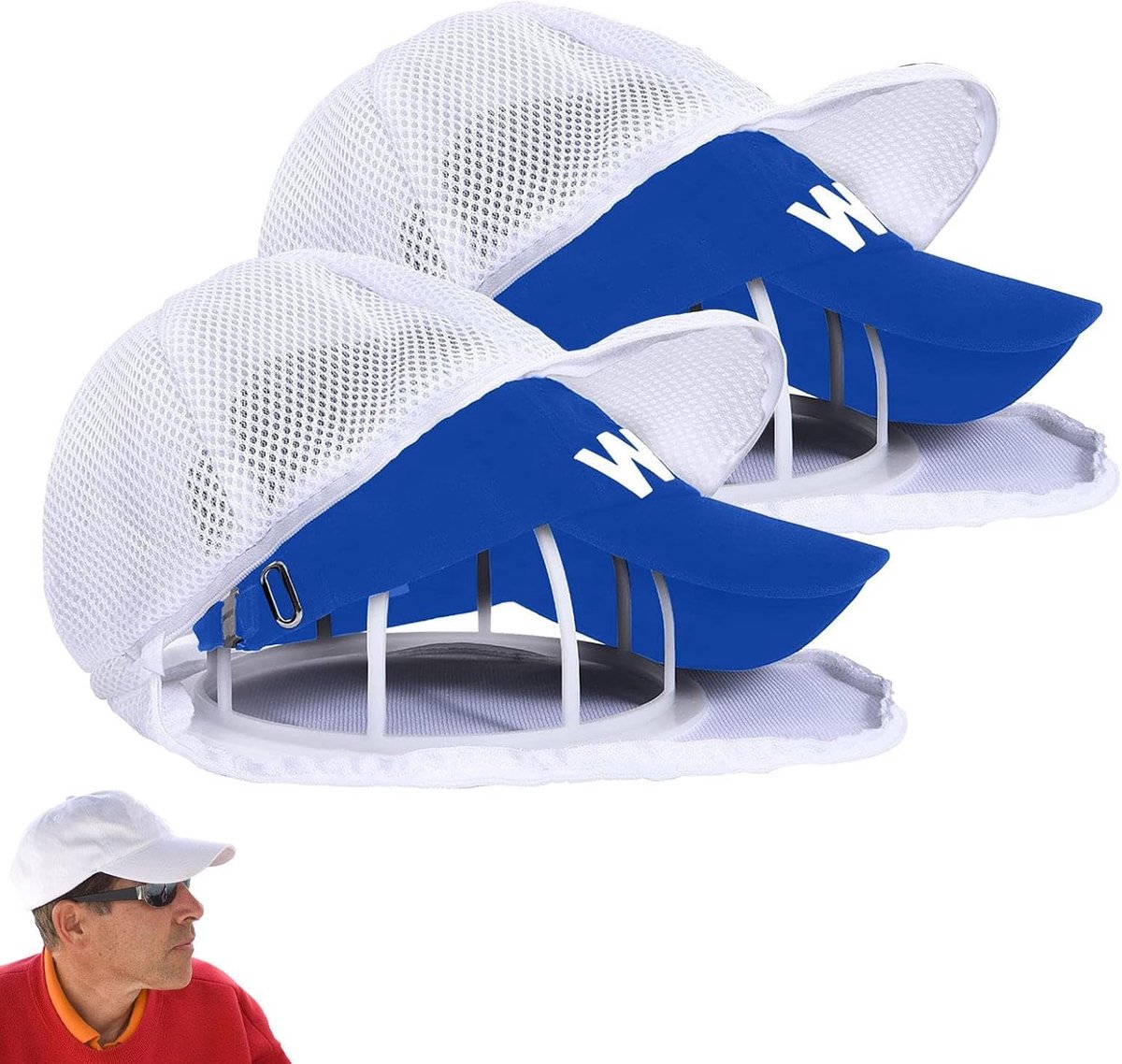 Hoeden Wasmand - Kap Beschermer - Kleding Wassen - Vormbehoud - 2 Stuks - Wit