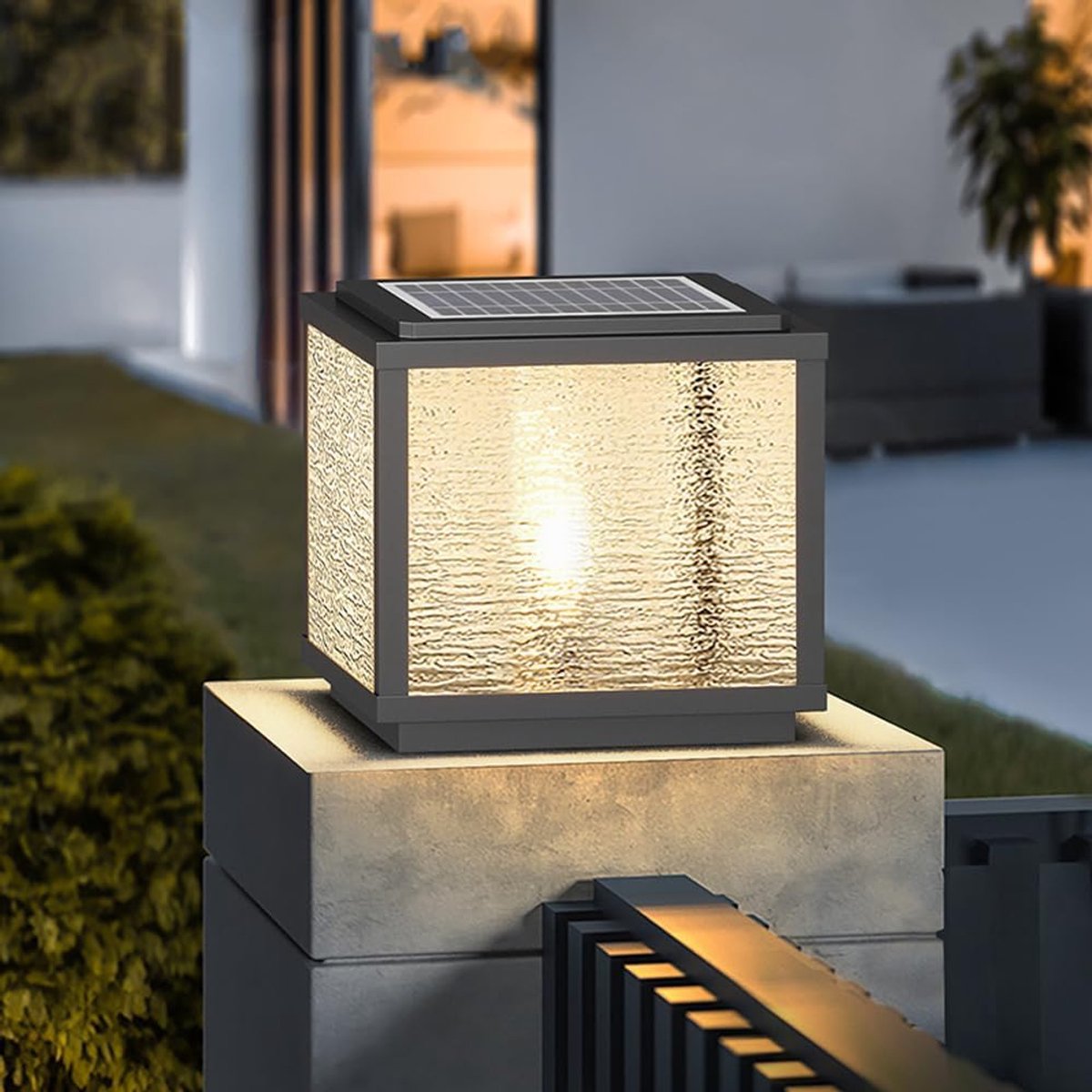 Zonnepijler Licht - Buitenlamp Kolom - Tuin Verlichten - IP65 Waterdicht - Verschillende Maten - Zwart