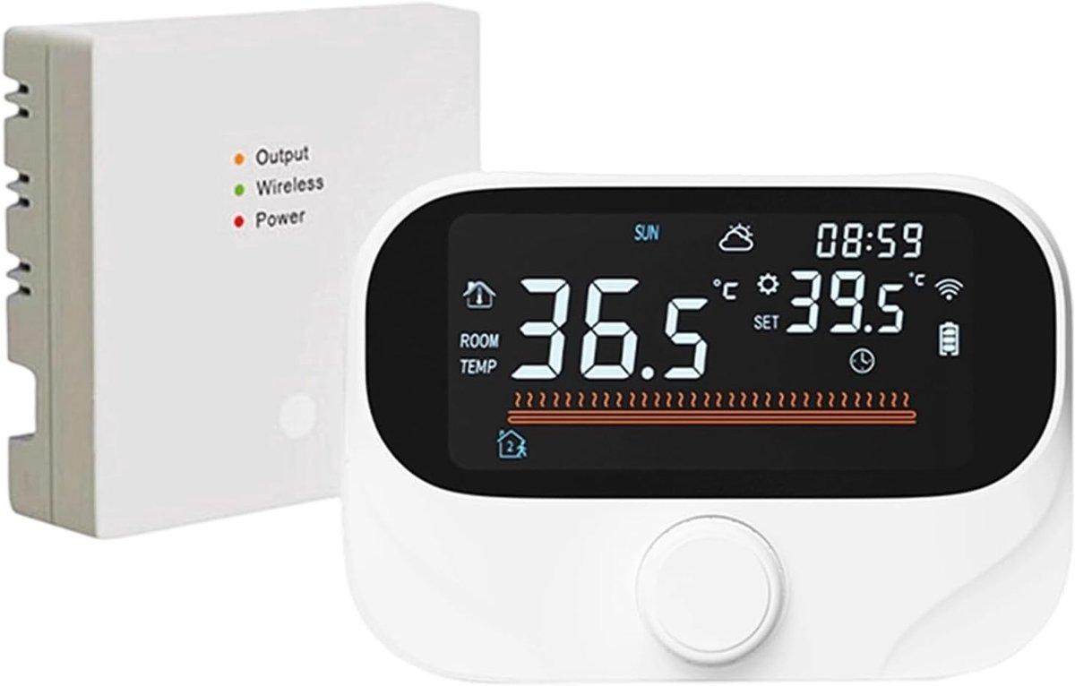 Slimme Thermostaat - Temperatuurregelaar Verwarming - Energie Besparen - 7 Dagen Programmering - 11.8 cm - Wit