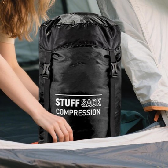 Opbergzak - Compressiezak Backpacken - Outdoor Organisatie - Lichtgewicht Ademend - Maat S - Zwart — afbeelding 4