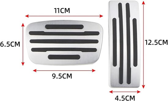Pedaalhoezen Auto - Remgas Pedaal - Veiliger Rijden - Antislip Oppervlak - Set van 2 - Zilver — afbeelding 5