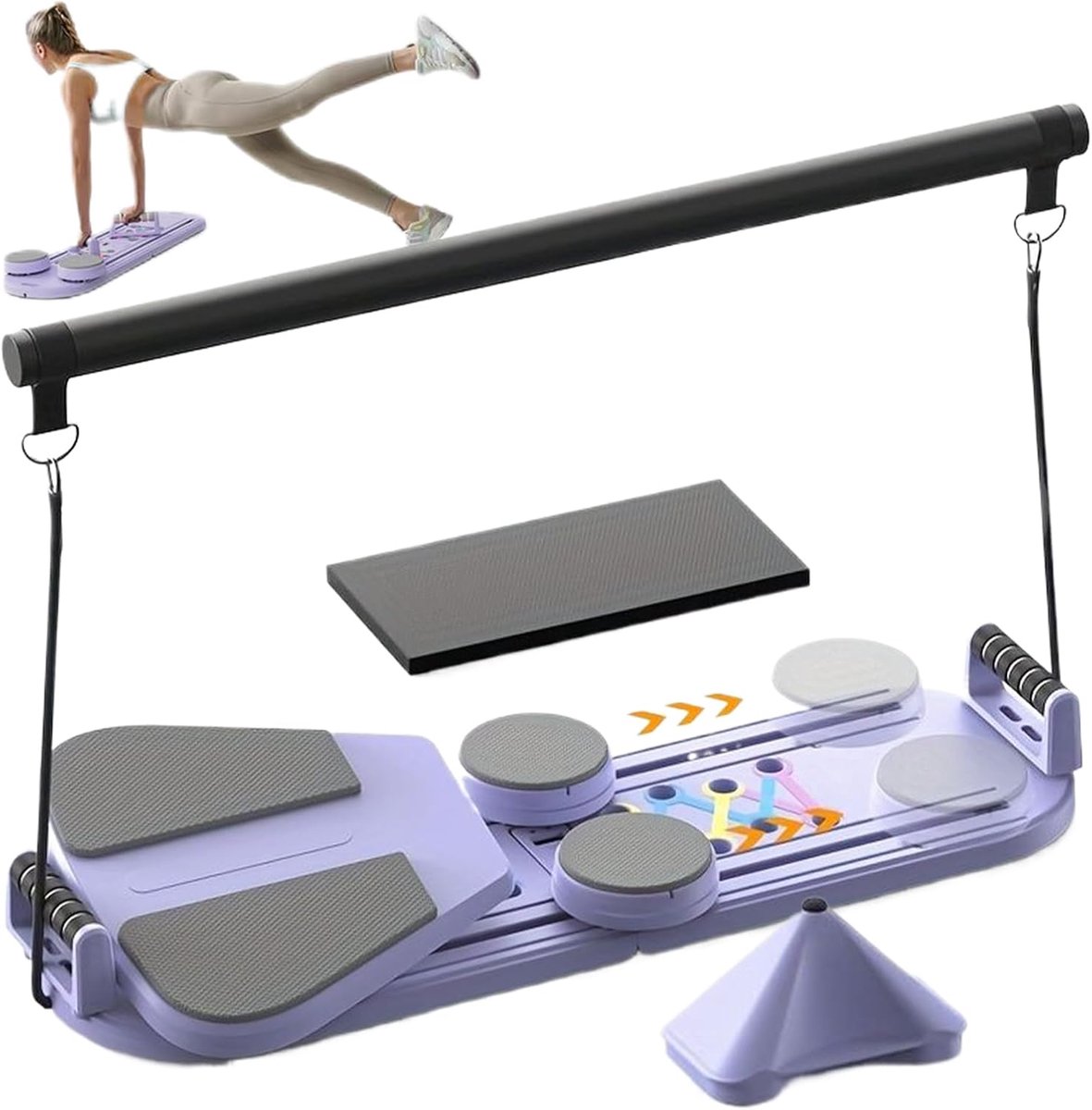 Pilates board - Workout trainer - Thuis sporten - Inklapbaar ontwerp - 4.7 kg - Paars