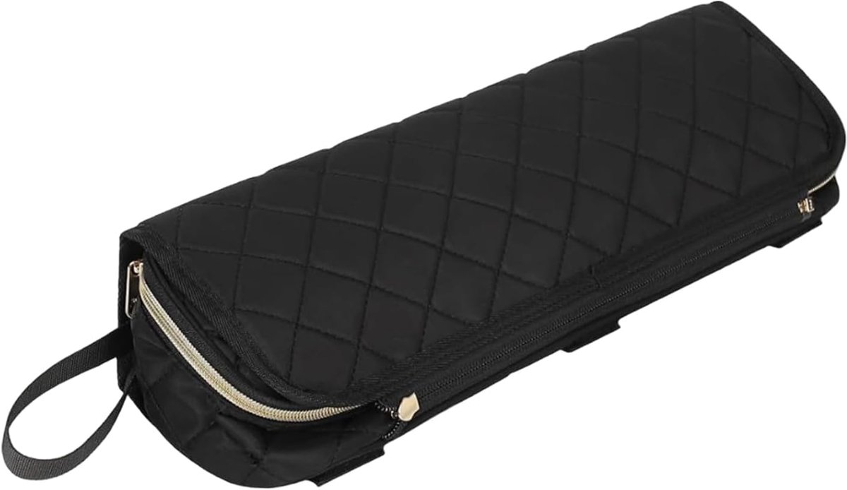 Haarstyling Organizer - Reisetui Krultang - Styling Gereedschap Opbergen - Hittebestendige Mat - 41 x 14 x 9 cm - Zwart