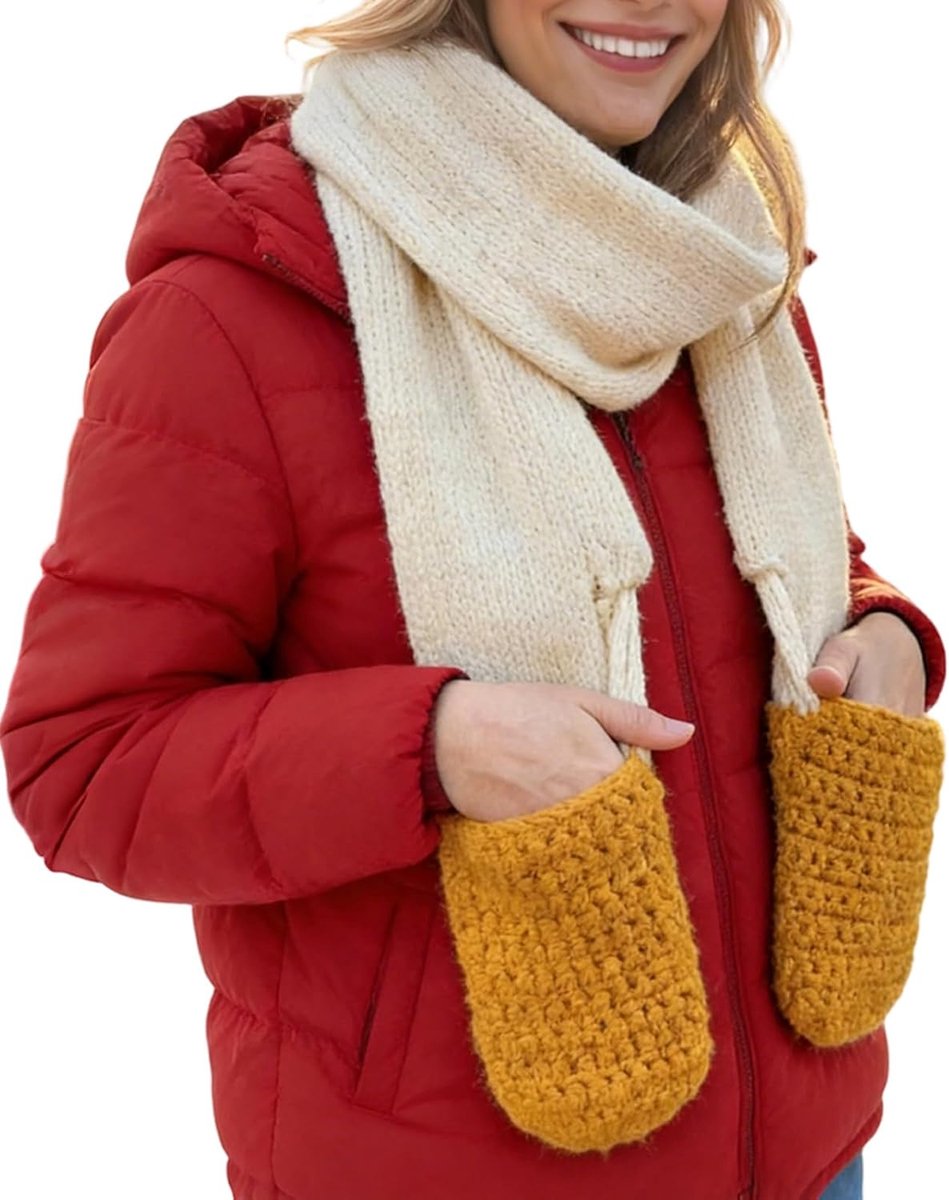 Dames Sjaal - Warme omslagdoek - Buitenwandelen - Kaas thema design - 110 cm - Gebreid