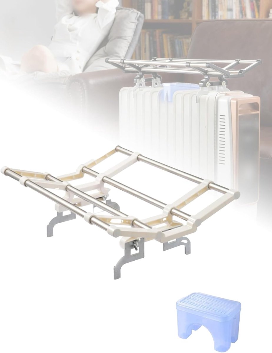 Droogrek voor Radiator Verwarming Droogrek Kleding Drogen Met Luchtbevochtiger 50 cm Zilver