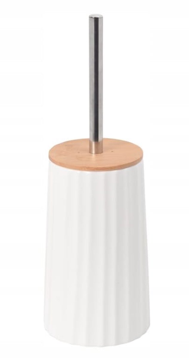 Bisk Serie - Vrijstaande Witte WC-Borstel - Met Houder - Kunststof