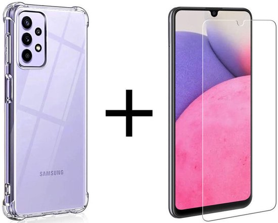 Samsung Galaxy A53 360° Bescherming Set – Transparant Schokbestendig TPU Hoesje + 9H Tempered Glass