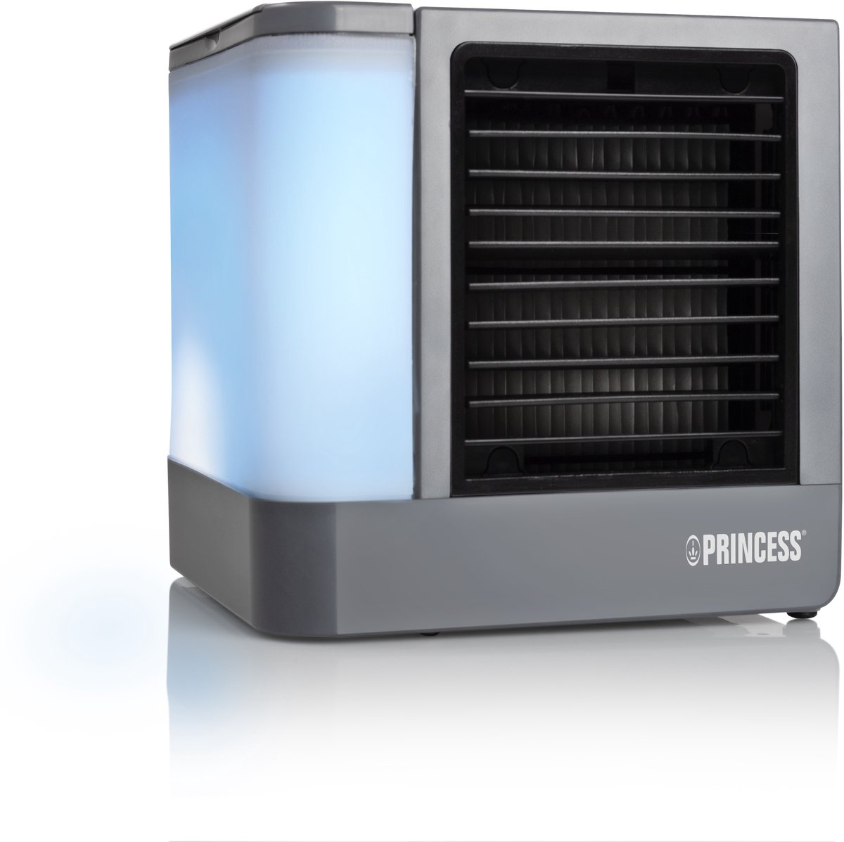 Princess 355500 Premium Mini Luchtkoeler 14,2x14,2x14,8cm – Draagbare airco voor Bureau, Slaapkamer – Aircooler USB-C, 7 Kleuren LED Verlichting, Uitneembaar Waterverdampingsfilter, Persoonlijke Verkoeler, Compact voor Thuis, Kantoor en Reizen thumbnail 4