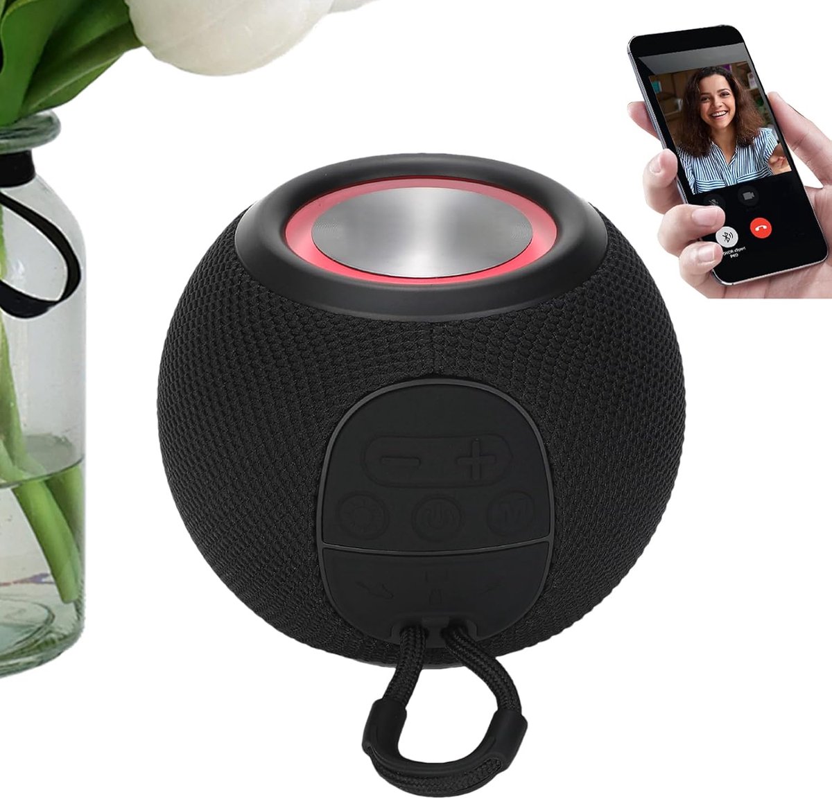 Draadloze Speaker - Draagbare Muziekbox - Feestelijke Sfeer Creëren - Waterdicht Ontwerp - 12 cm - Zwart