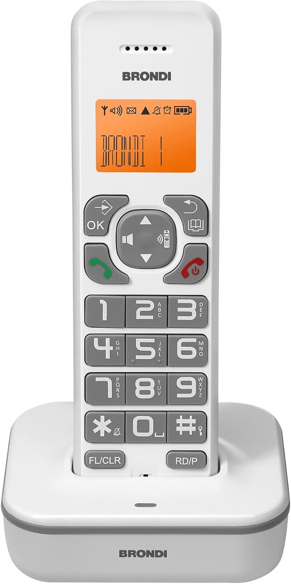 Draadloze Telefoon - DECT Telefoon Huistelefoon - Thuis Bellen - Groot Verlicht Scherm - 16 inch scherm - Wit Grijs