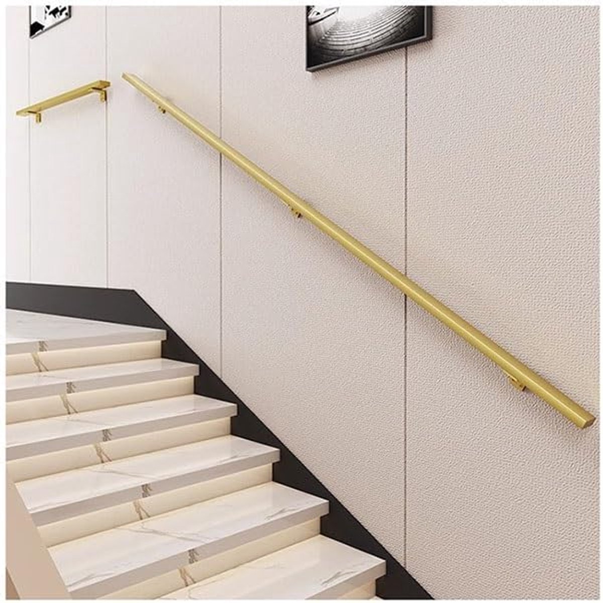 Trapleuning Muurbevestiging - Handgreep Trap - Veilig Traplopen - Hoge Draagkracht - 30-180 cm - Goud