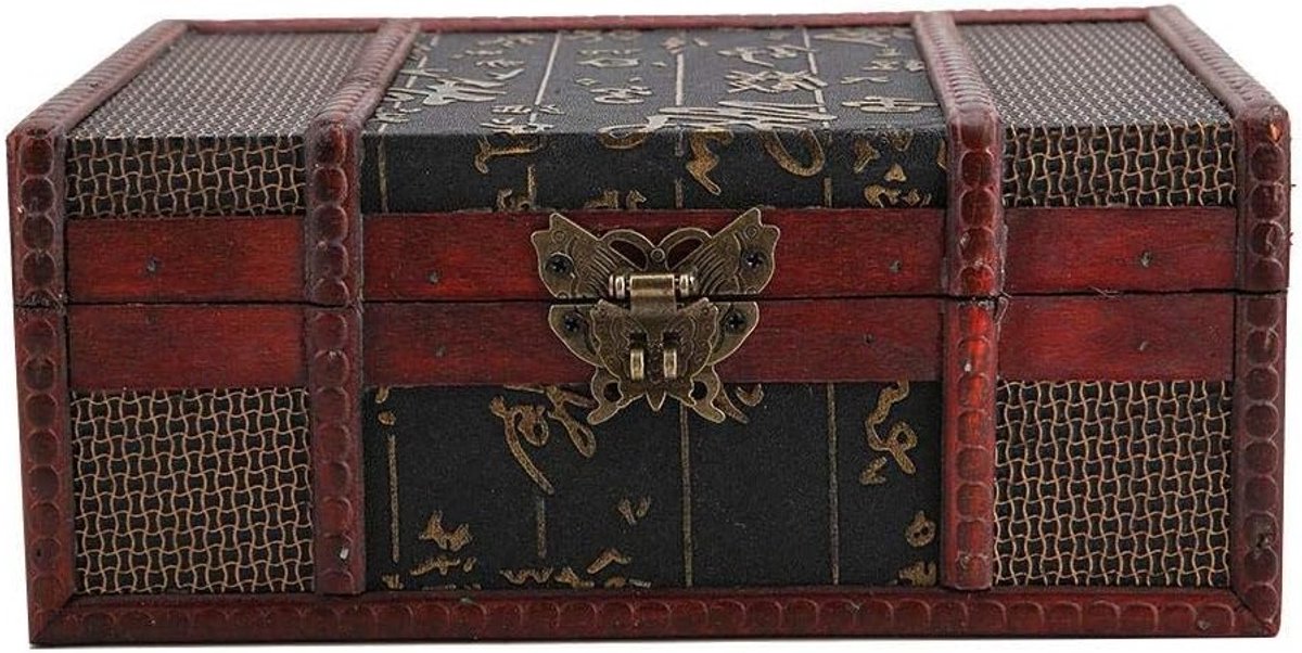 Houten Opbergdoos - Discrete Vintage Box voor Verjaardagsfeesten, Bruiloften en Decoratie, Hoogwaardige Kwaliteit en Antieke Stijl