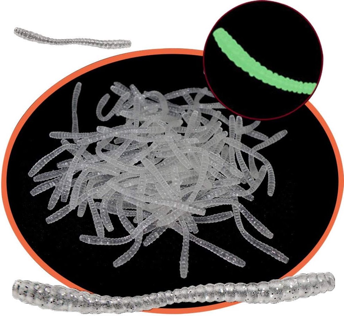 SnelShoppen - Kunstmatige Visaas, Bionische Zachte Siliconen Worm, Simuleer Rode Worm, Milieu-vriendelijk Plastic, Krachtige Luminieuze Aas - Ongeveer