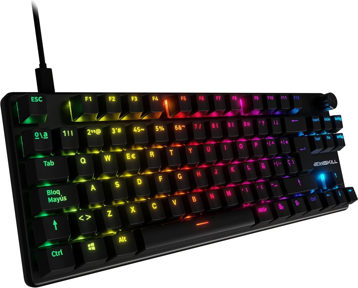 SnelShoppen - Mechanisch Gaming Toetsenbord TKL V2 Zwart | Hot Swap Switches | RGB Verlichting | Aluminium Behuizing | Volume Controle | Perfect voor