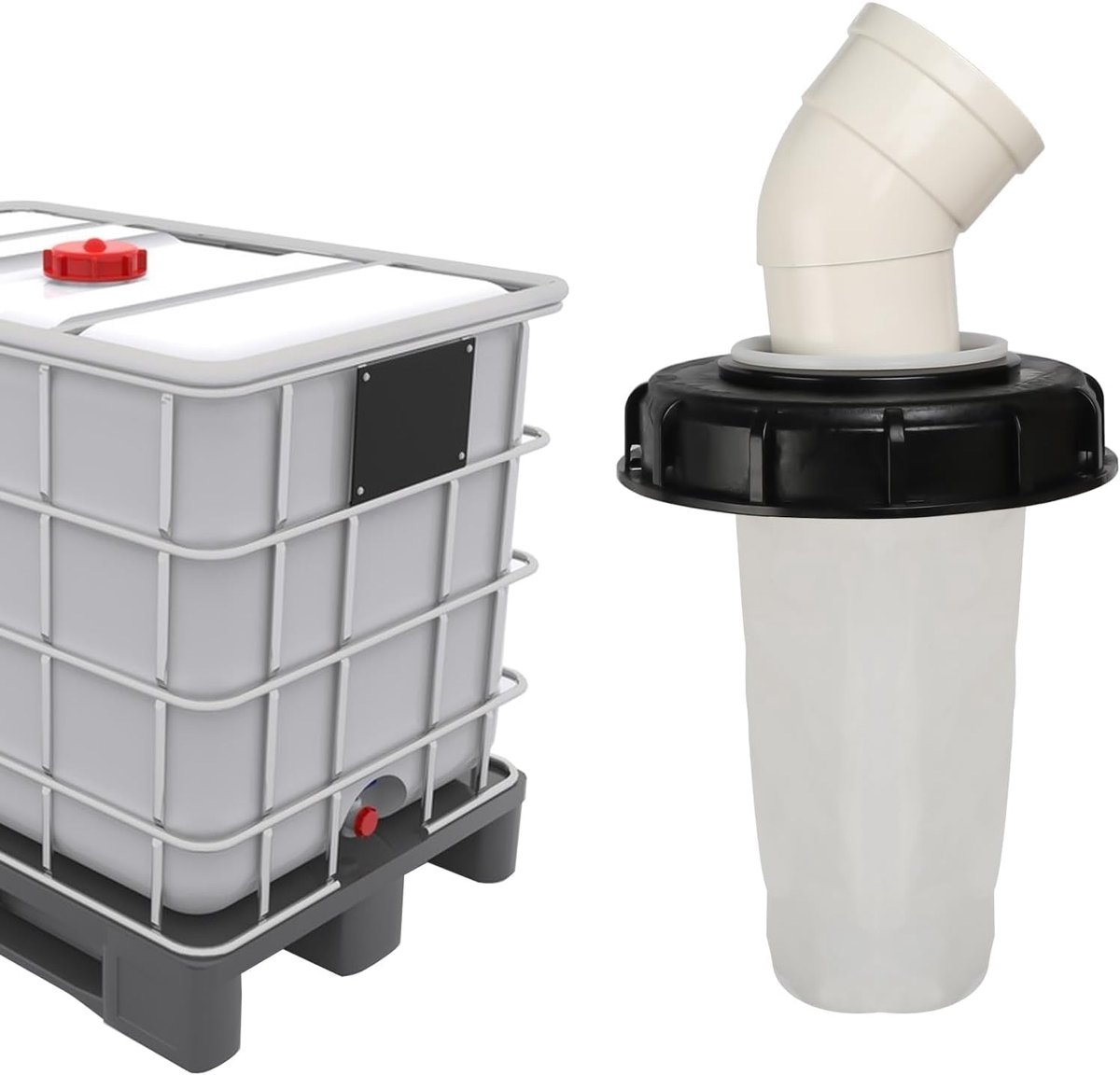 SnelShoppen - IBC Lid Filter 163mm, Nylon Waterfilter voor IBC Regenwatertank, Wasbaar met Deksel, IBC Tank Accessoires voor Verbeterde Waterkwaliteit