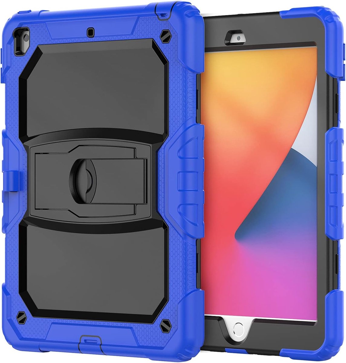 SnelShoppen - IPad Pro 9.7 Hoes met Steun - Duurzame Hybride Schokbestendige Drie Laags Silicone Beschermcase voor Kinderen - Roze