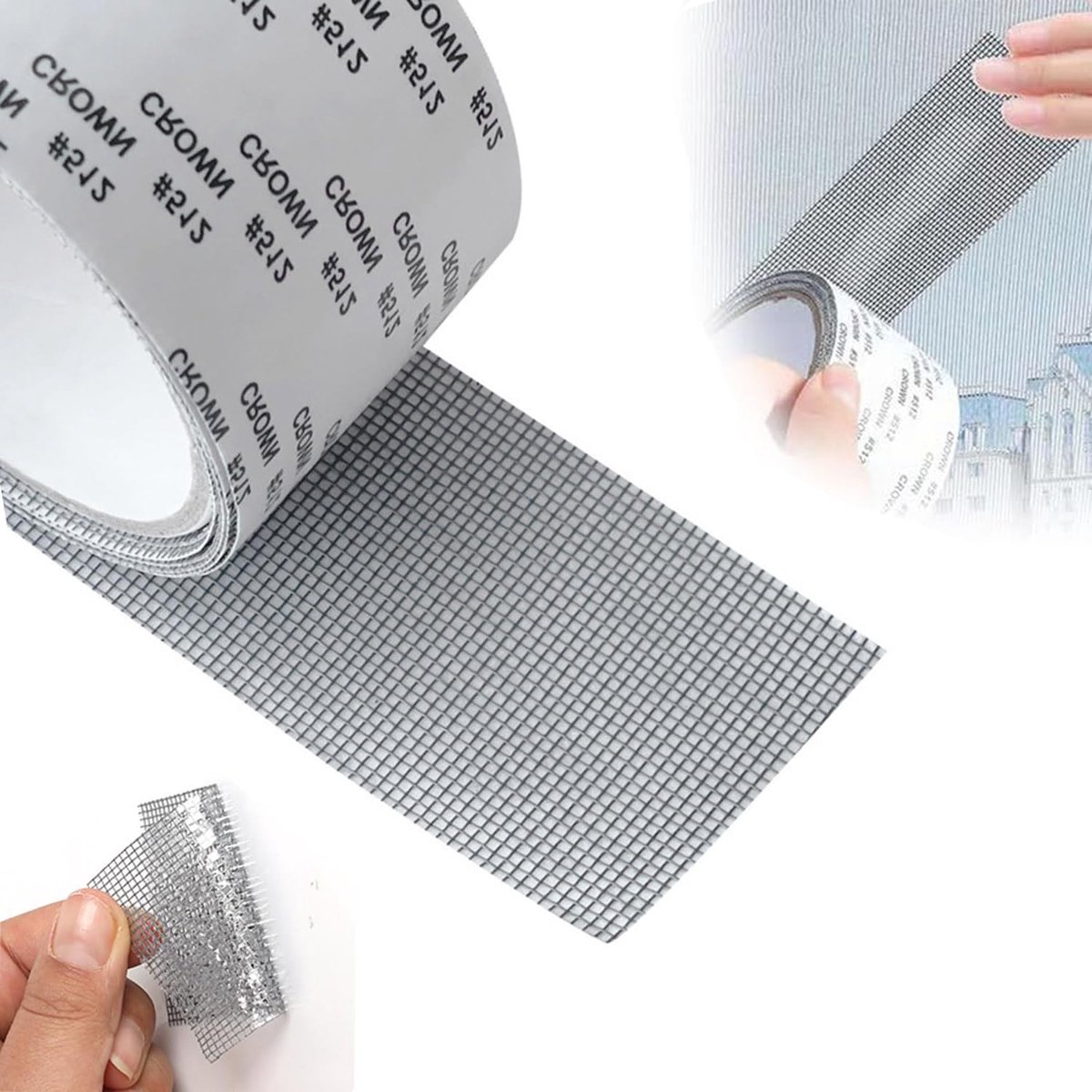 SnelShoppen - Fly Screen Repair Tape 5 cm x 10 m - Zelfklevende Hersteltape voor Muggenhorren, Tent, Dakramen, Zwembaden - Waterdicht PET Materiaal -
