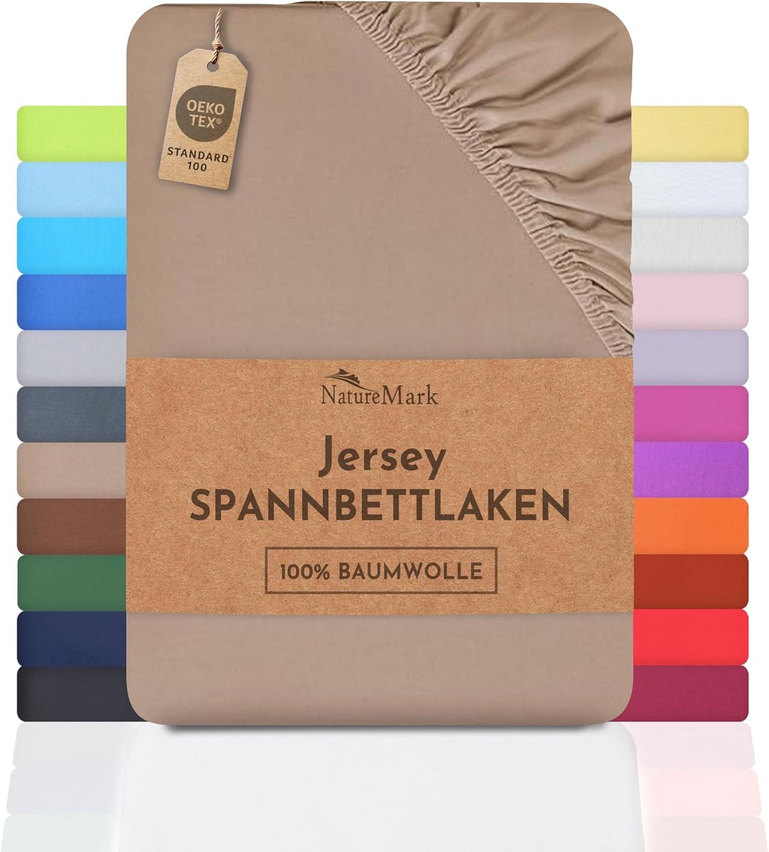 SnelShoppen - Jersey Fitted Sheet 100% Katoen, Geschikt voor Matrassen tot 25 cm, Veelzijdige Kleurmogelijkheden, Maten 90x200 - 140x200 cm, Ideaal vo
