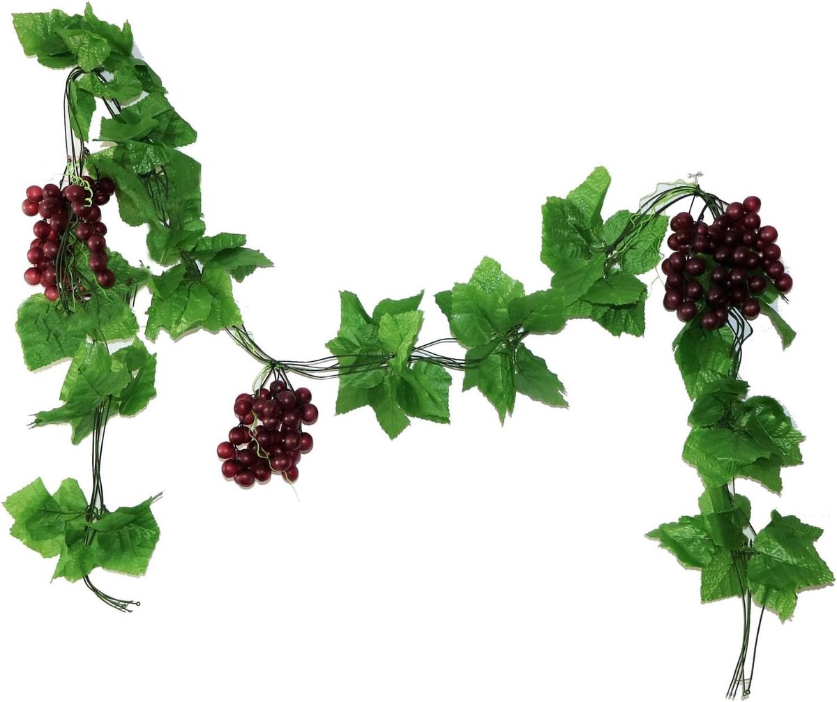 SnelShoppen - Kunstmatige Druiven Set - Realistische Plastic Druiven voor Decoratie, Fotografie, Vines, 12 Stuks, Groen en Paars, Perfect voor Feesten