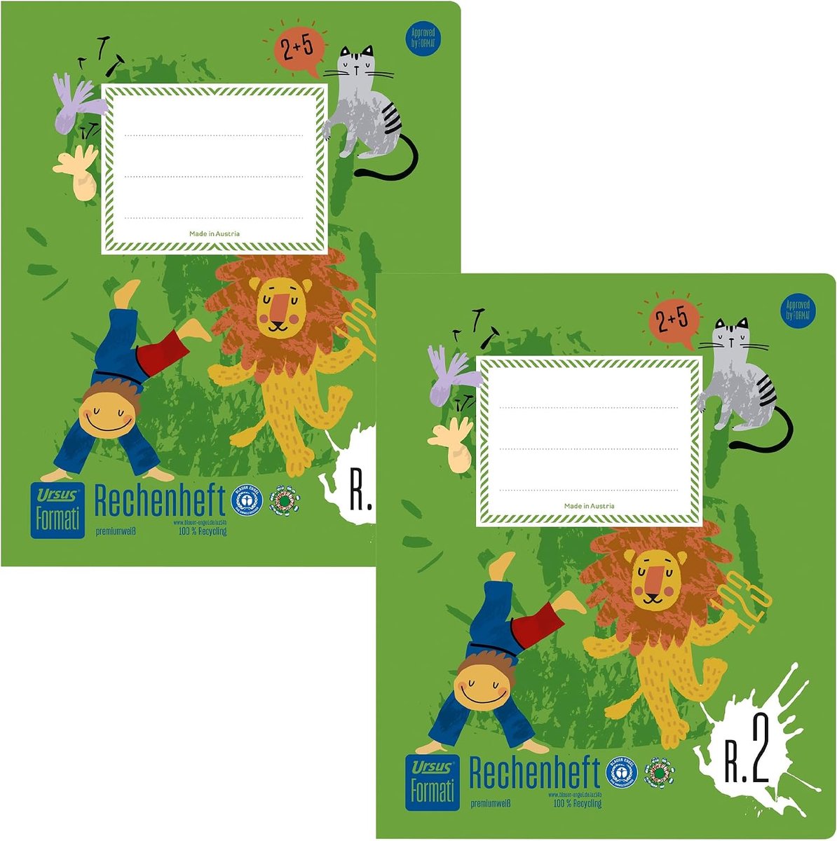 SnelShoppen - Eco-vriendelijk Schoolschrift A5 - 20 Bladen Ruitjes - 100% Gerecycled Papier - Perfect voor Rekenen en Basis Onderwijs - 2 Stuks