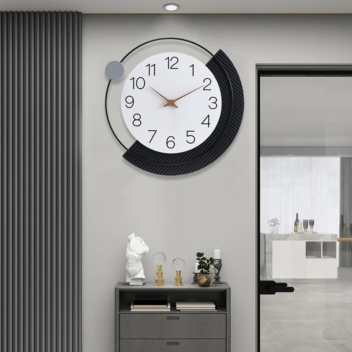 SnelShoppen - Dankeit Wandklok 40,6 cm - Stille Niet-Tikkende Kwarts Wandklok - Decoratieve Wandklok voor Woonkamer, Keuken, Badkamer, Slaapkamer - Gr