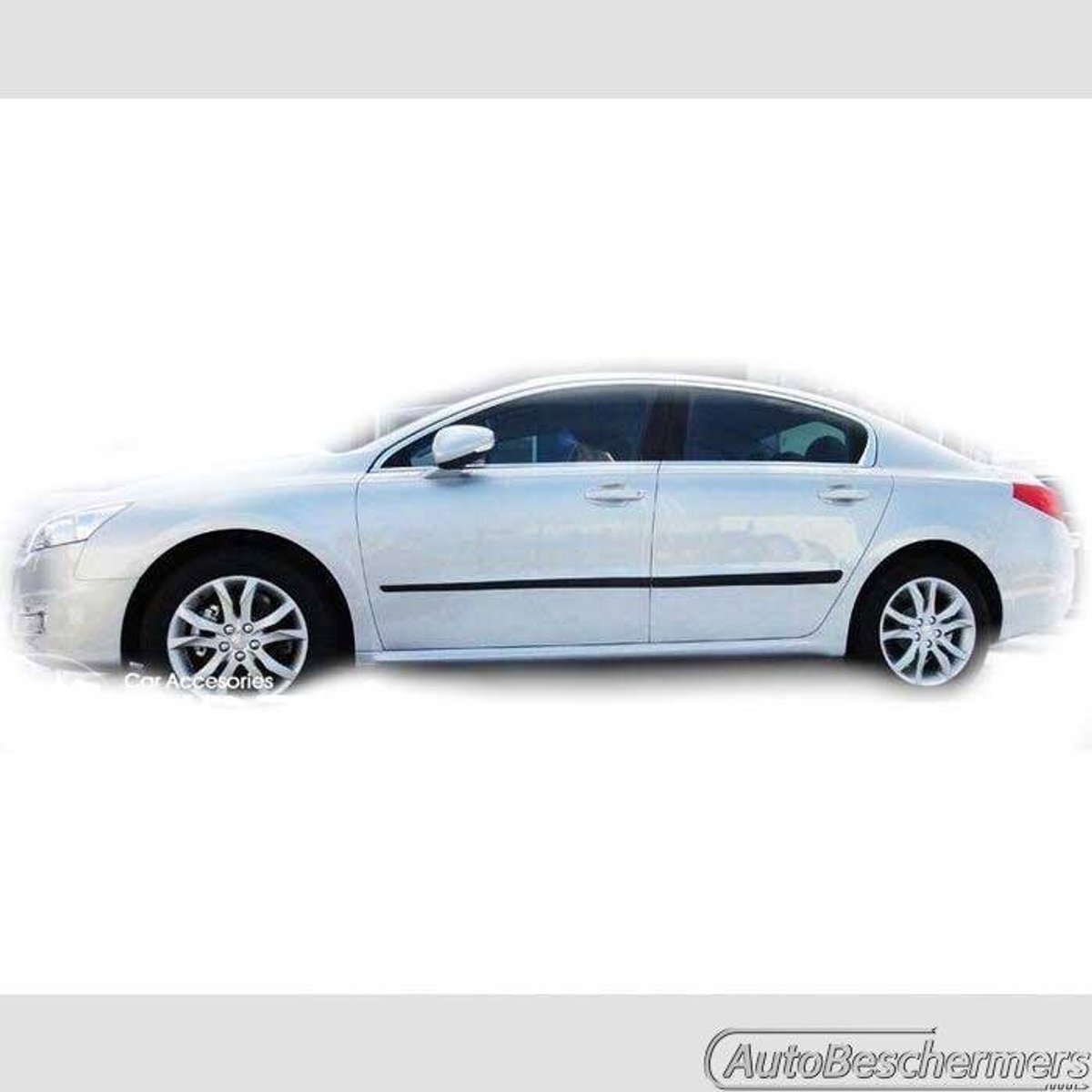 Stootlijsten set zwart voor Peugeot 508 Sedan en Stationwagon 03.2011-. De stootstrips zijn zelfklevend. Set a 4 stuks (#0016)