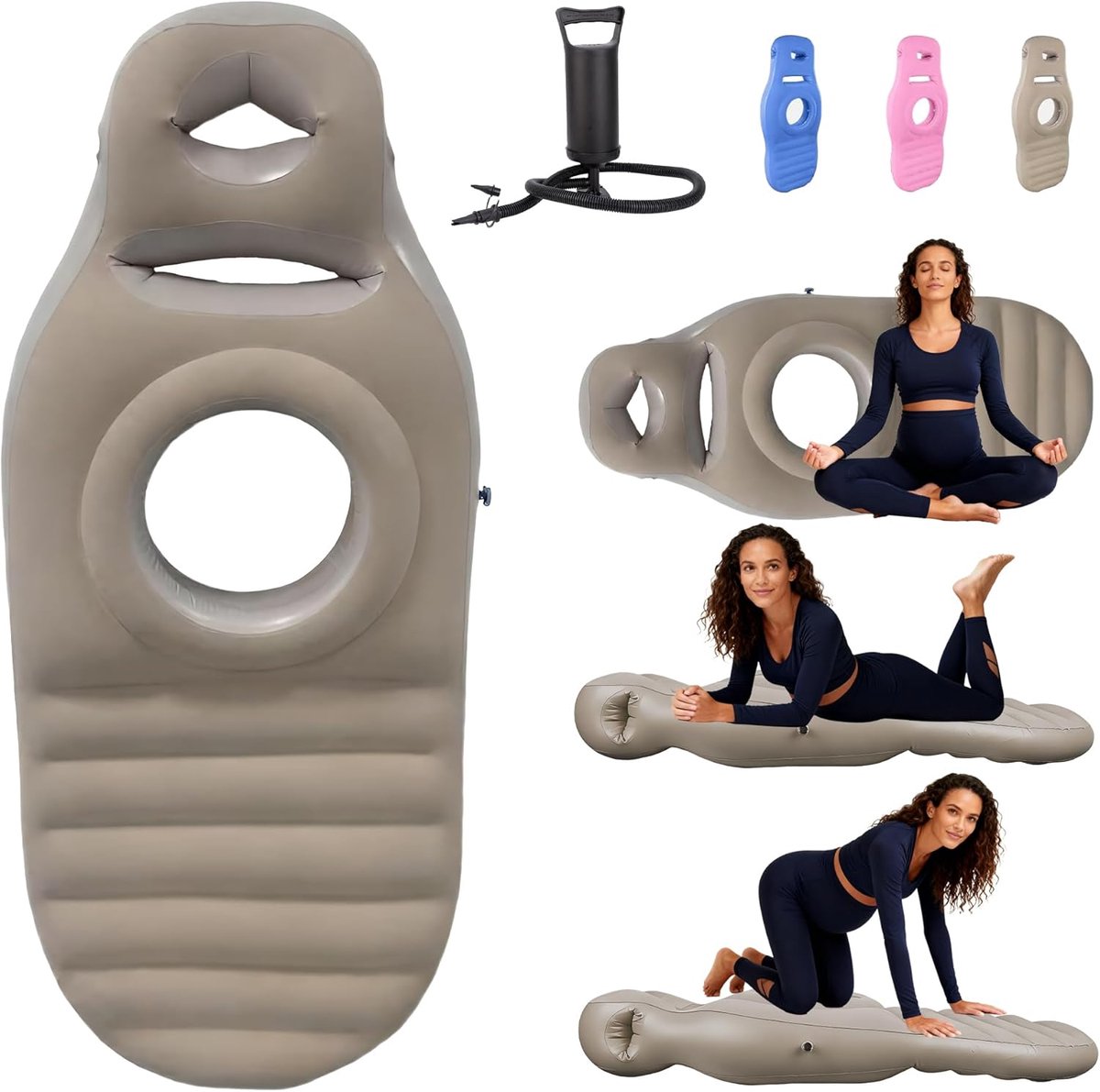 SnelShoppen - Inflatable Pregnancy Pillow, Multifunctionele Zwangerschapssteun, Perforated PVC Matras, Comfortabel Ligkussen, Volledig Lichaams Air Be