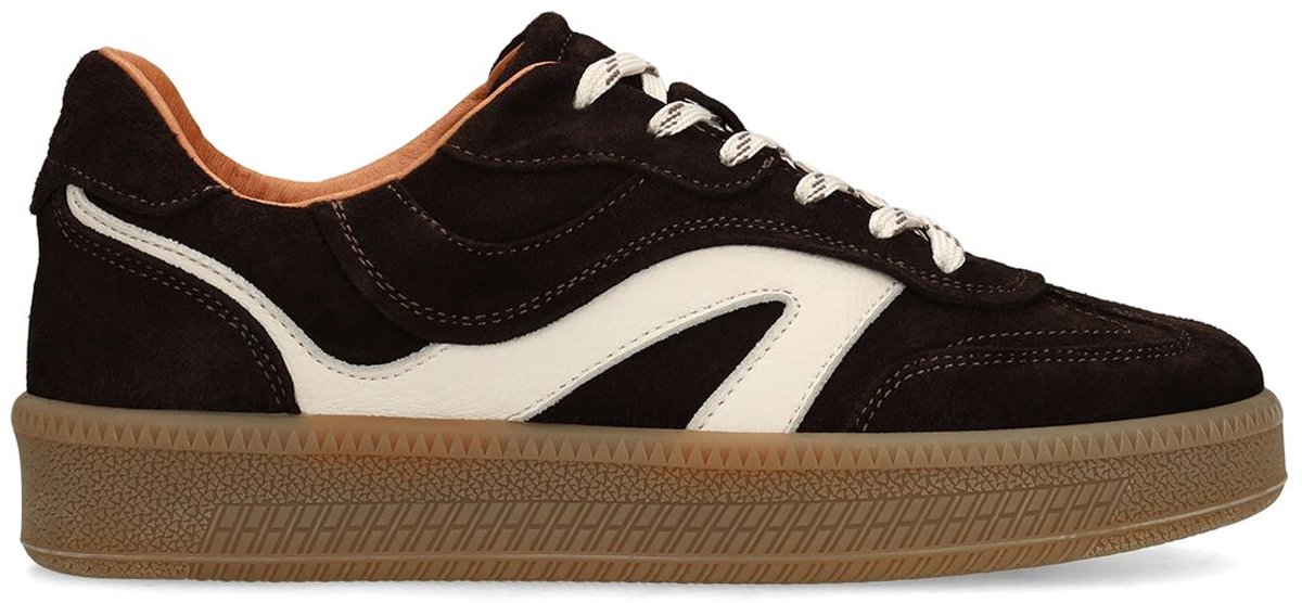 Manfield - Dames - Bruine suède sneakers - Maat 41