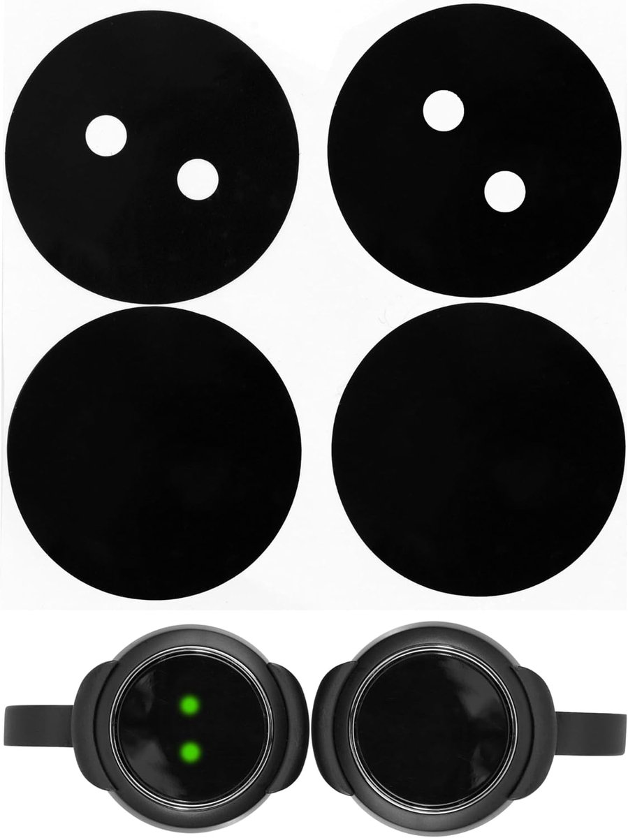 SnelShoppen - Logo Cache Sticker Set voor Radar Detector, 4 Stuks, Zwart, Zelfklevende Beschermstickers voor OOONO CO-DRIVER NO1, 30 mm, Ideaal voor B
