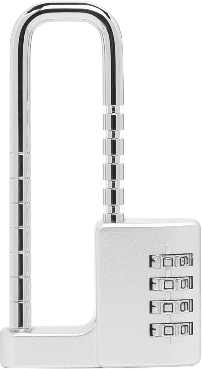 SnelShoppen - Verstelbare Combinatie Hangslot, 4-cijferige Code, Robuust en Waterdicht, Geschikt voor School, Gym Lockers, Schuur, Garage, Zilver