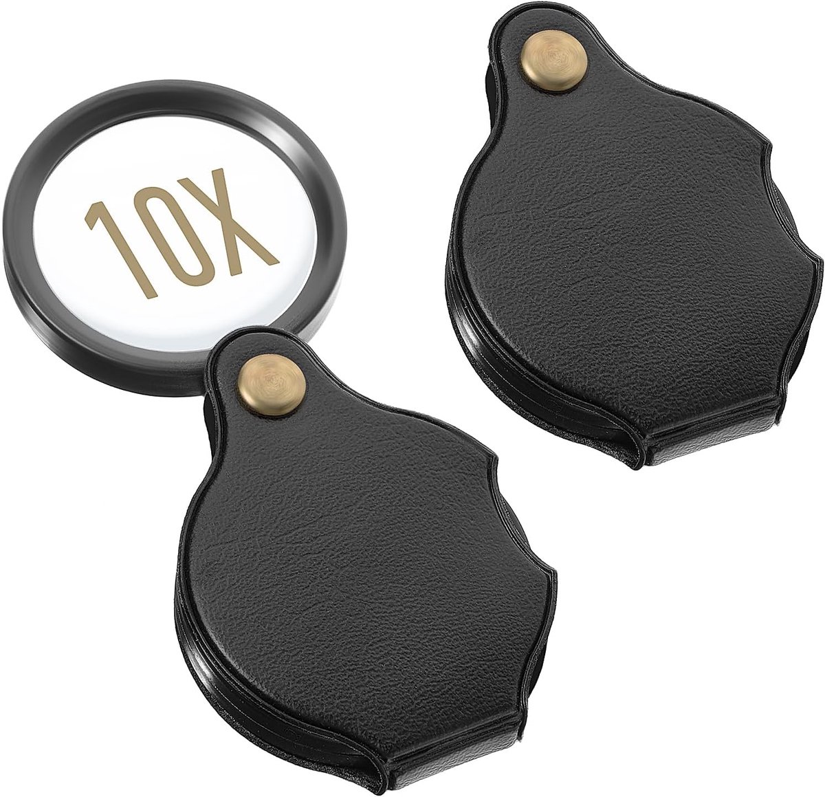 SnelShoppen - Pack van 2 Mini Vergrootglazen, 10x Vergrootglas, Klein Draagbaar Vouwbaar Leesvergrootglas voor Boeken, Kranten, Kaarten, Sieraden, Rep