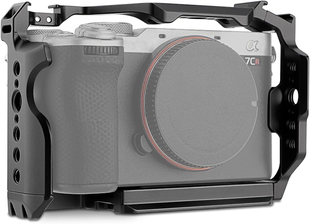 SnelShoppen - Camera Cage voor Sony A7C II/A7CR - Beschermende Frame Rig met Arca Basis - Compatibel met DJI RS Stabilizer - Voor Vlog Video Opnames -