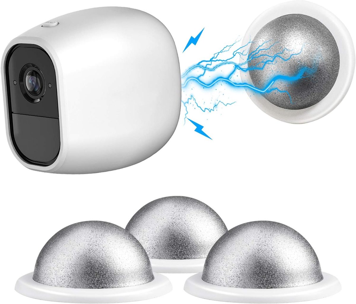 SnelShoppen - Metaal Magnetische Beugel voor Beveiligingscamera's - Arlo, Arlo Pro, Pro 2 Compatibel - 360 Graden Rotatie en 90 Graden Kanteling - Ide